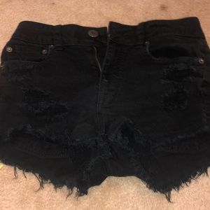 AE Black Jean Shorts